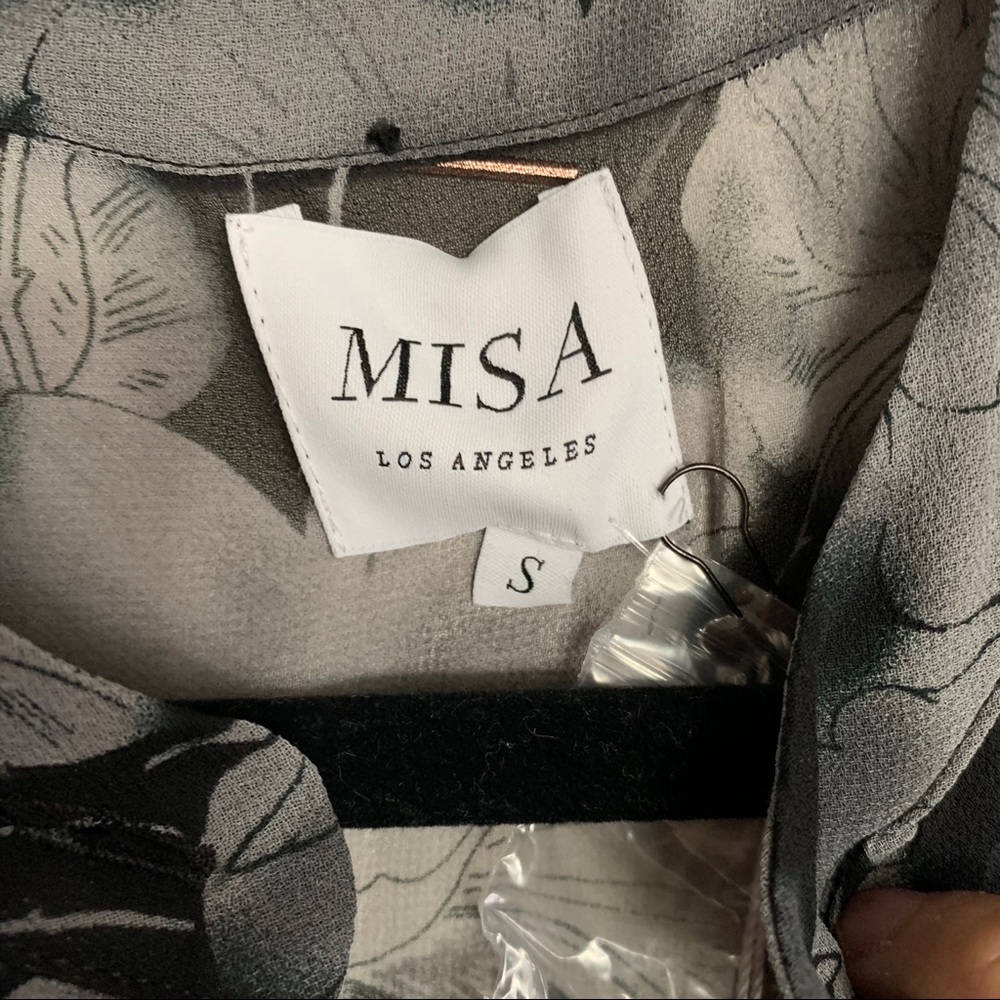 MISA Los Angeles Black Foral Agnese Midi Dress S - Picture 13 of 14